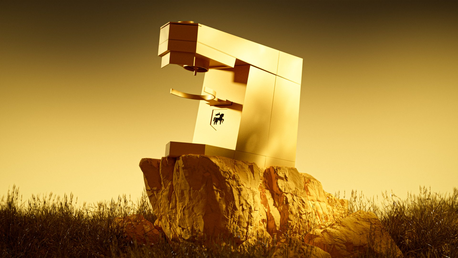 SAHM yellow on a rocky outcrop
